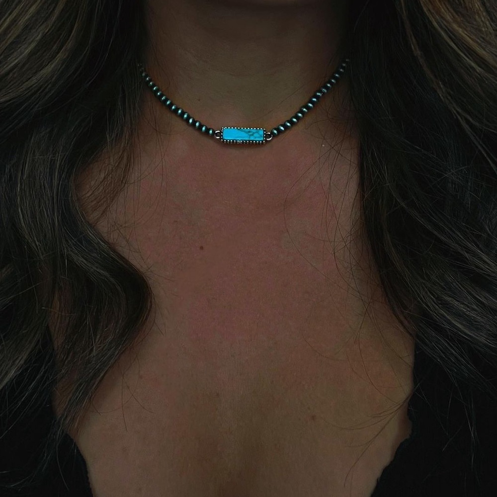 Turquoise and silver Navajo Pearl necklace